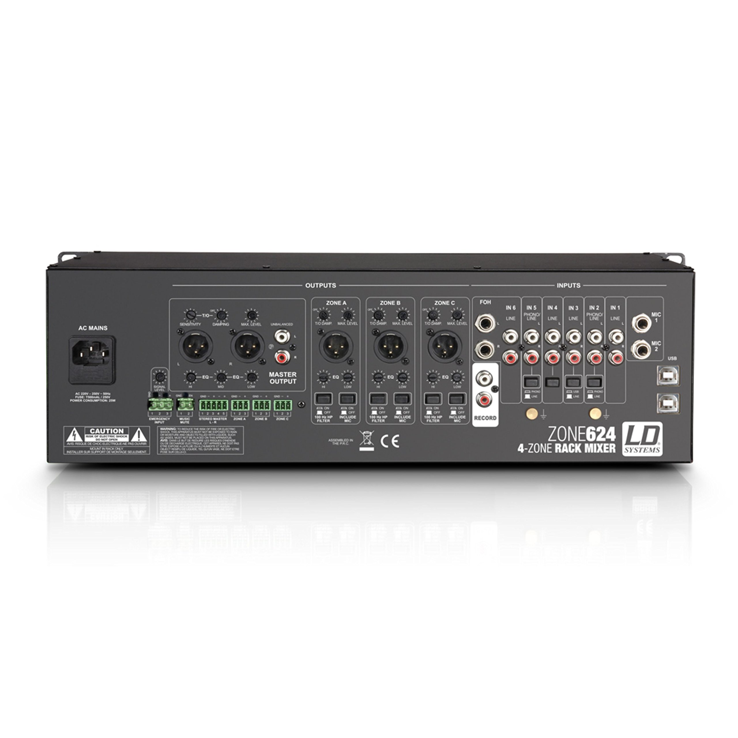 ld-systems-zone-624-4-zonen-mixer-19-3he-schwarz-8-kanal image 3
